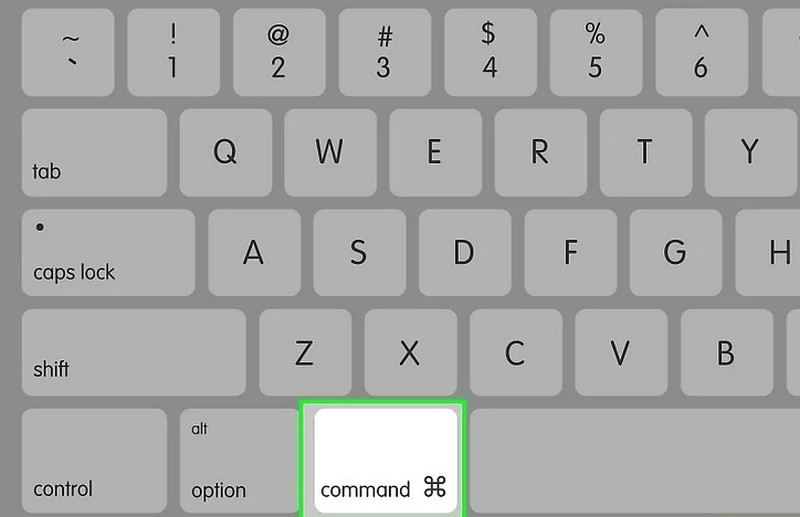 Pressione Command no Mac
