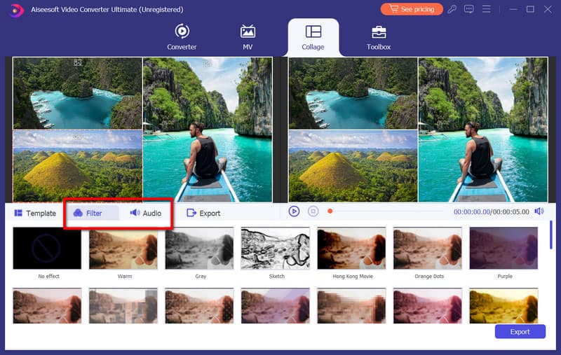 Adicionar Filtro e Auido