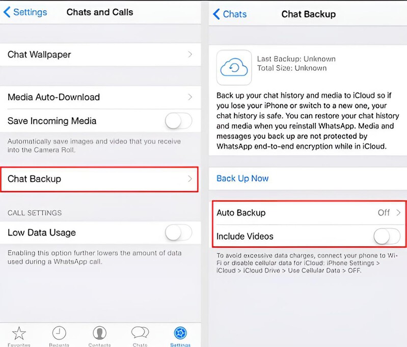 Backup automático do iCloud