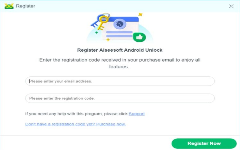Registre-se no Android Unlocker