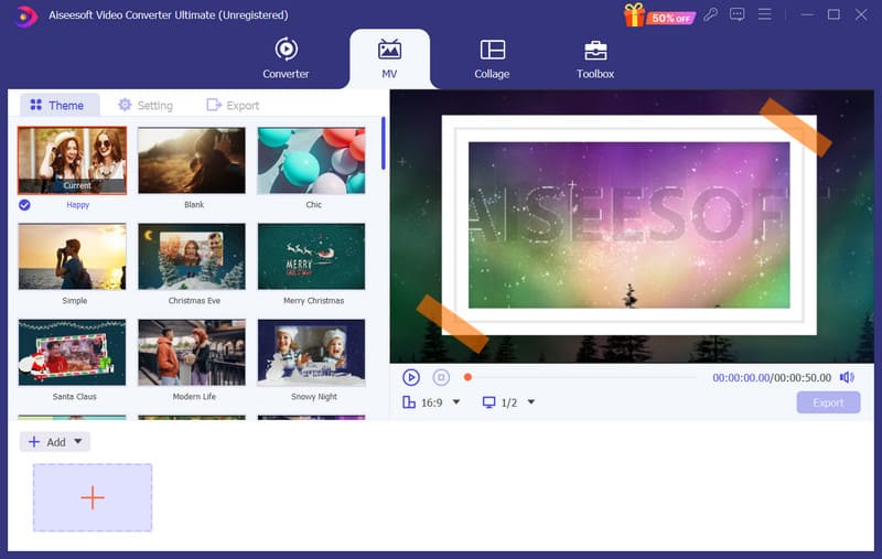 Aiseesoft Mv Tab