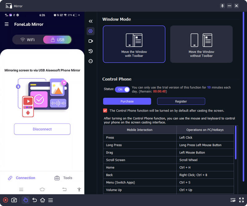 Espelhamento do Android no PC