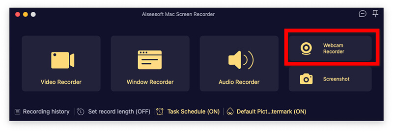 Selecione o gravador de webcam para MAC