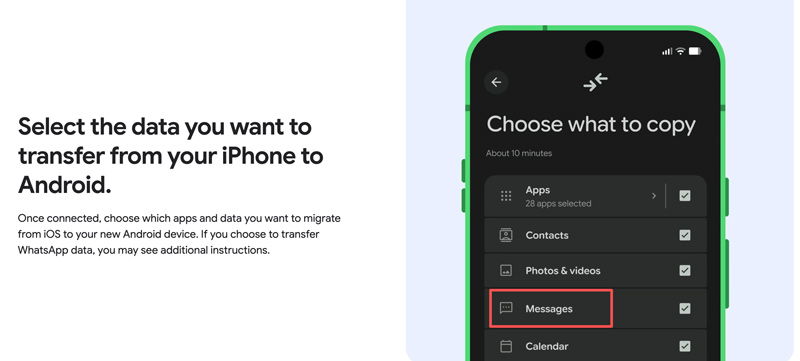 Transferir arquivos do iPhone para o Android usando o Android Switch