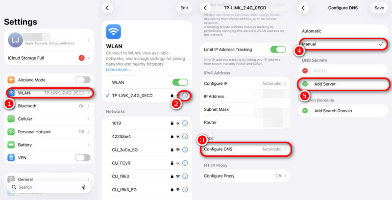 Desative o recurso "Encontrar meu iPhone" ignorando o DNS.