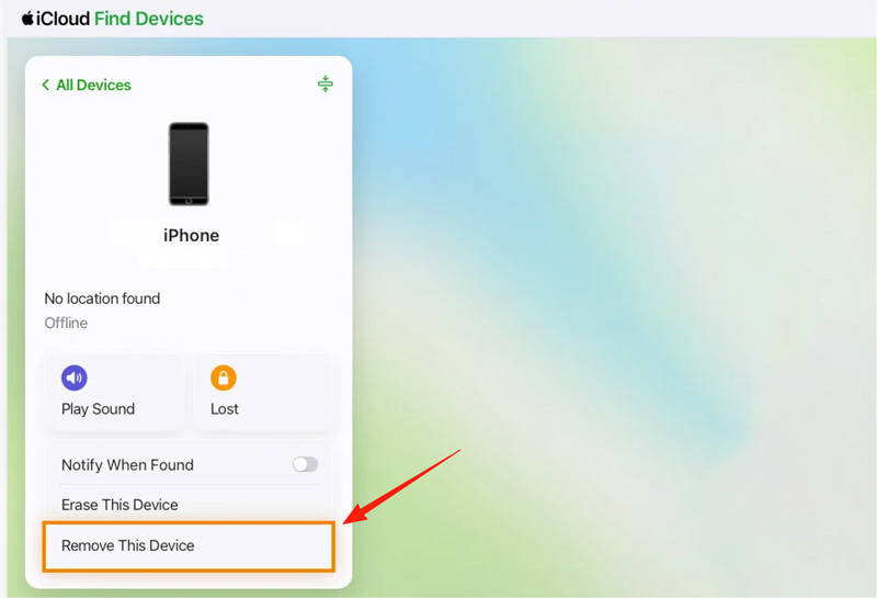 Remover iPhone antigo do iCloud Encontrar dispositivos