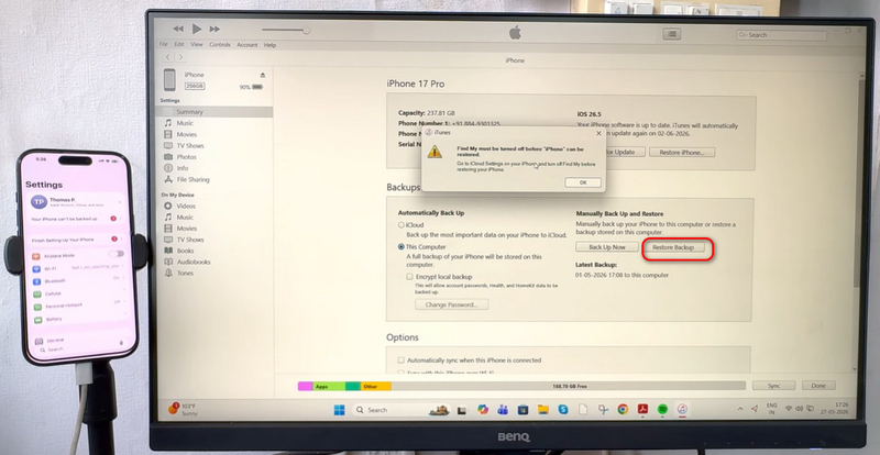 Restore Voicemail Via iTunes Backup