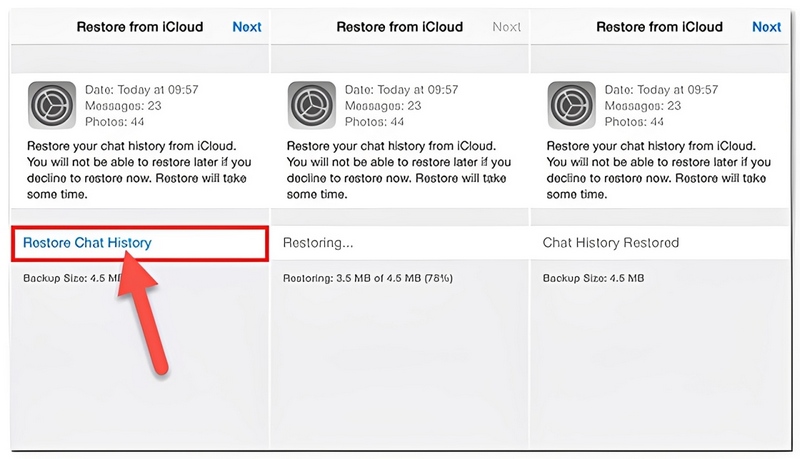 Recuperar backup do WhatsApp no ​​iCloud