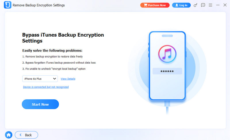 Remover configurações de criptografia