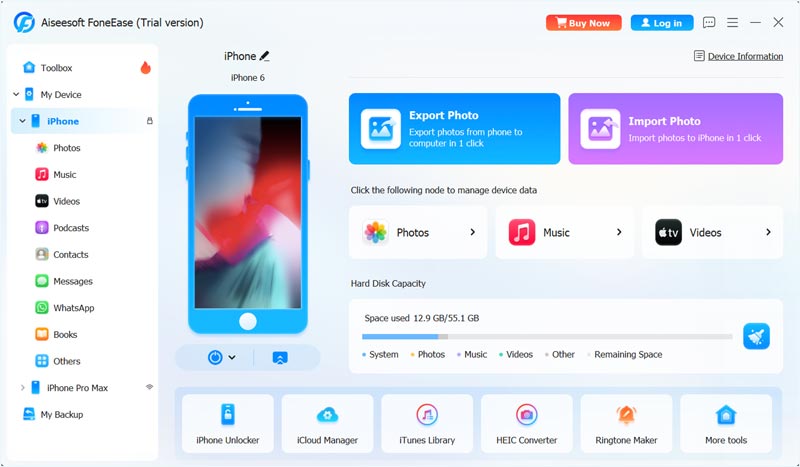 Conecte dois iPhones com o Foneease