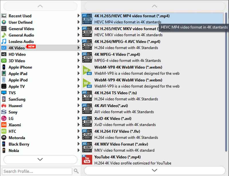 Escolha o perfil
