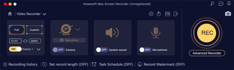 Gravador de tela ASiseesoft para MAC (Versão Completa ou Personalizada)