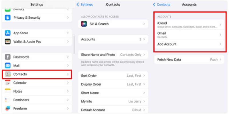 Sincronização automática de contatos do iCloud