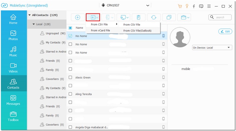 Importar contatos do Gmail
