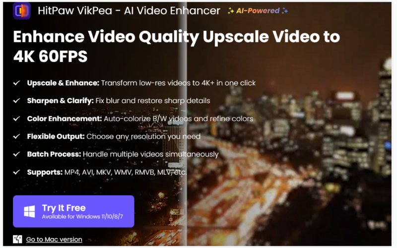 Aprimorador de vídeo Hitpaw AI