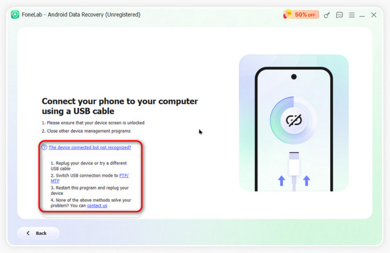 Ative o modo de depuração USB