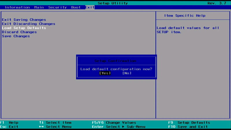 Redefinir as configurações do BIOS para os padrões
