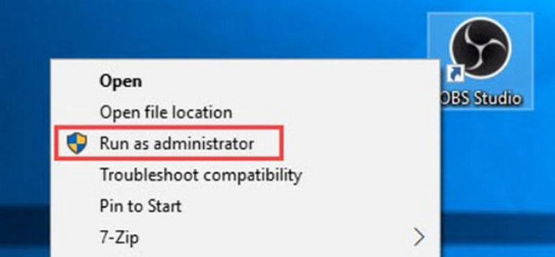 Execute o OBS como administrador.