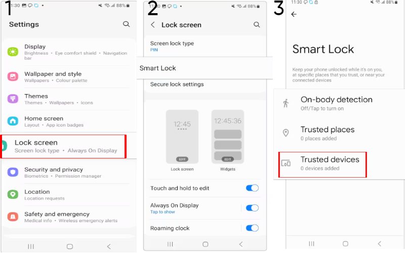 Desbloquear no Smart Lock