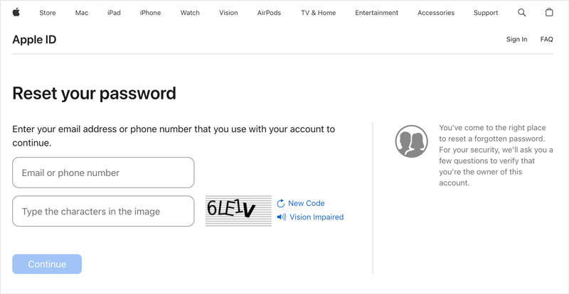 Esqueci da Apple. Digite o endereço de e-mail e o número de telefone.