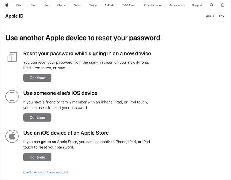 Esqueci de redefinir meu ID Apple usando outro dispositivo.