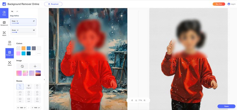Foto de perfil transparente online Aiseesoft Free BG Remover