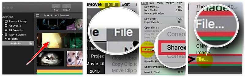 Compartilhar arquivo no iMovie para Mac